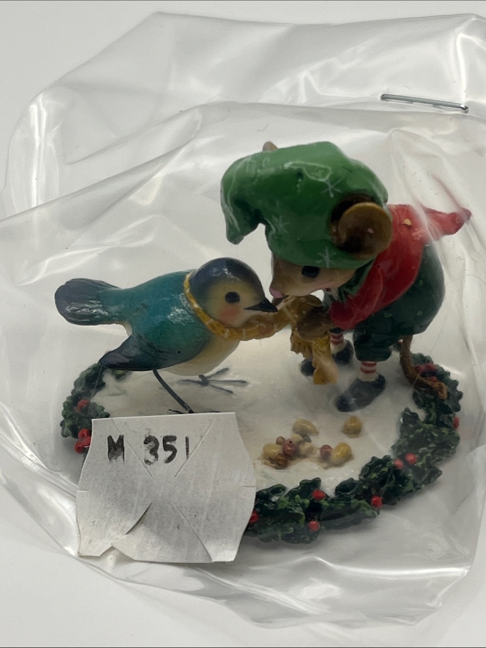 Wee Forest Folk Helpful Elf Figurine - Green and Red - Picture 2 of 15
